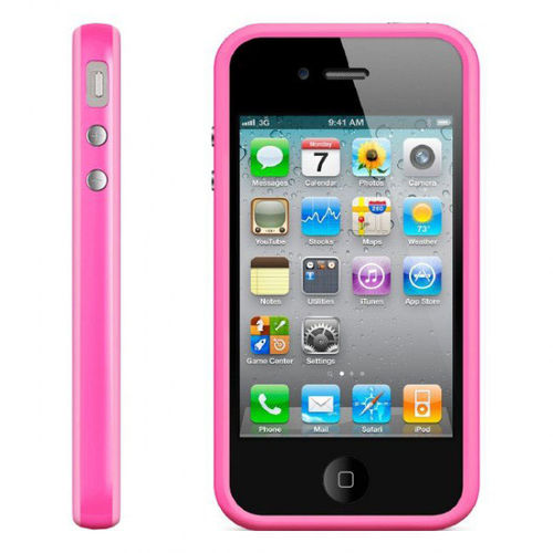 Imagem de Bumper para iPhone 4 e 4S de TPU - Rosa