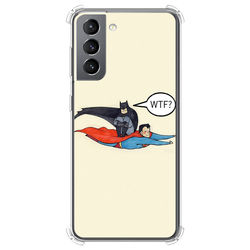 Capa para Celular - Super Man e Batman WTF